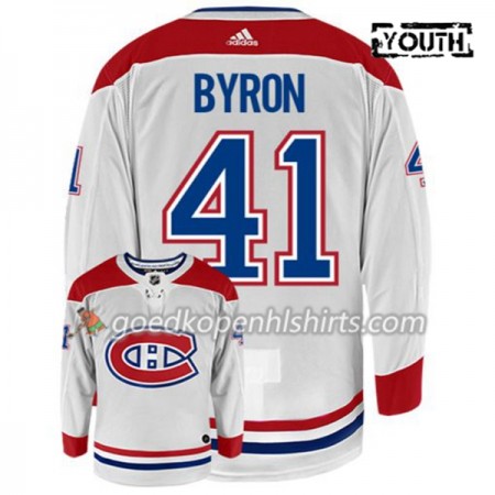 Montreal Canadiens PAUL BYRON 41 Adidas Wit Authentic Shirt - Kinderen